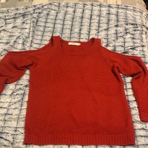 Lightweight, cold shoulder sweater